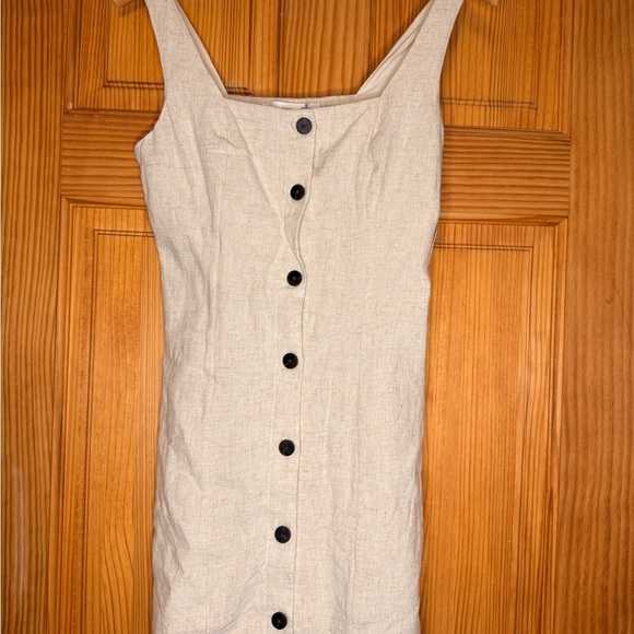 Altar'd State Dresses & Skirts - Alter’d State Linen Button Front Dress Neutral Sleeveless NWT XS